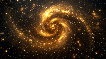 Wall Mural - Golden Spiral Galaxy, Cosmic Dust, Space Background, Astronomy