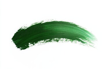 Aufkleber - Bold green paint stroke on white canvas showcases artistic expression and creativity in color application