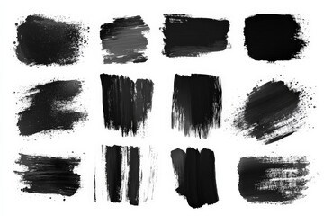 Aufkleber - Black paint strokes arranged in various styles for artistic design and creativity purposes
