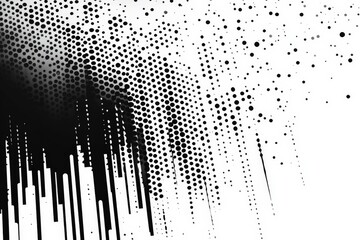 Poster - Abstract black and white pattern created with dots and lines in a captivating design