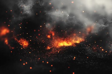 Poster - Flames and Smoke Dance Together in an Intense Display of Natural Energy