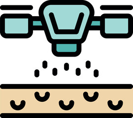 Poster - Modern farming technology employs drones for seeding agricultural land, enhancing efficiency and precision in agriculture