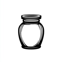 Empty glass jar sketch on white background for vintage designs