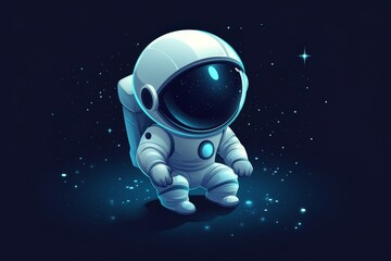 Wall Mural - astronaut character explores the depth of space with a vibrant cosmic background in a captivating an