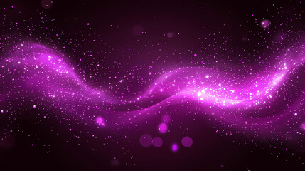 Wall Mural - digital purple particles wave and light abstract background with shining dots stars.
