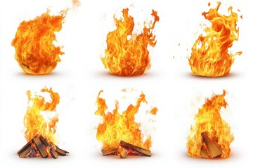 Poster - Flames of different sizes and shapes dance in a controlled environment for artistic display