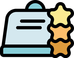 Poster - Clipboard with customer review and three stars indicating positive feedback