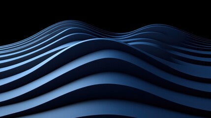 Canvas Print - Blue waves abstract background, 3D render