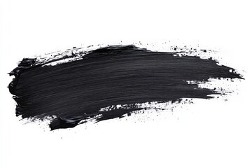 Poster - Bold black stroke on white canvas illustrating artistic expression and creativity in painting techniques