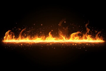 Poster - Powerful flames dance against a dark backdrop creating a mesmerizing visual display of fire