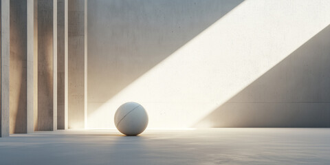 Poster - Minimalist abstract art with clean geometric forms, light, and shadow interplay