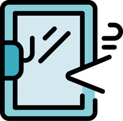 Poster - Cursor clicking on tablet screen, sending data quickly and efficiently, with stylus attached for precise input