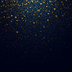 Wall Mural - abstract background with golden stars. Abstract dark blue and gold particle background with Christmas golden light bokeh, shining particles on navy blue, gold foil texture, festive holiday concept.