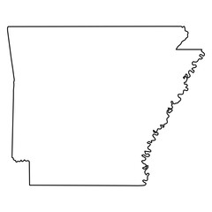 Poster - Outline Map of the State of Arkansas state usa