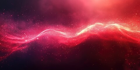 Poster - A mesmerizing display of swirling red and pink cosmic waves, evoking feelings of wonder, energy, and the beauty of the universe.