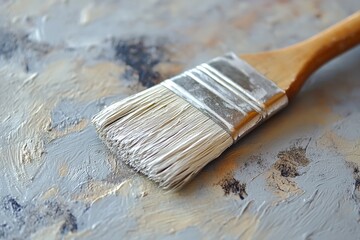 Poster - Painting with a brush on a textured canvas showcasing various artistic strokes and colors