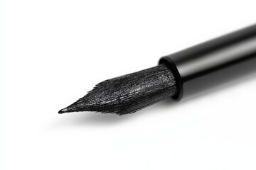 Poster - Close-up of a black ink calligraphy pen showing fine tip and texture in clear lighting