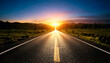 © Olena - Stunning sunset over a scenic highway disappearing into the horizon.  Ideal for travel, adventure, or freedom concepts. High-resolution image perfect for websites, brochures, and more.