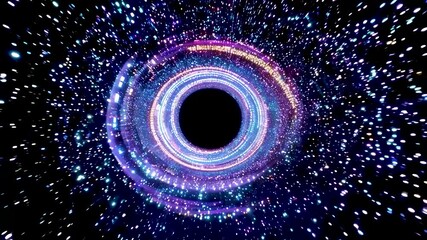 Wall Mural - Journey through a cosmic black hole in space