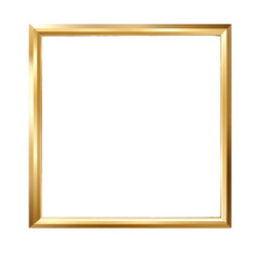 Aufkleber - The image shows a simple square gold frame isolated against a black background, suitable for various design applications.