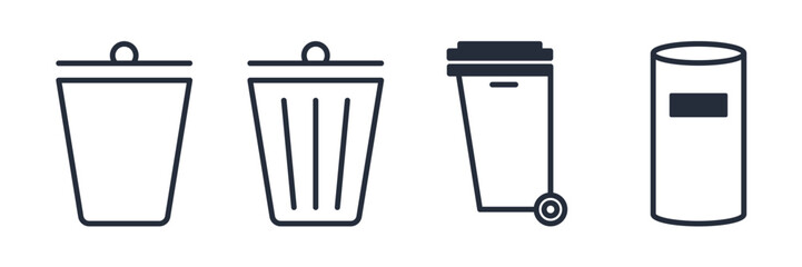 Poster - Trash or Delete icon symbol vector sign isolated on white background illustration for graphic and web design