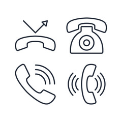 Poster - Phone call icon symbol vector sign isolated on white background illustration for graphic and web design
