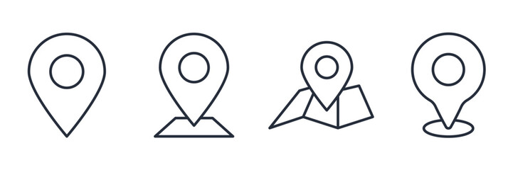 Poster - Location Pin icon symbol vector sign isolated on white background illustration for graphic and web design