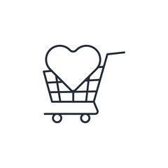 Poster - Shopping Cart icon symbol vector sign isolated on white background illustration for graphic and web design