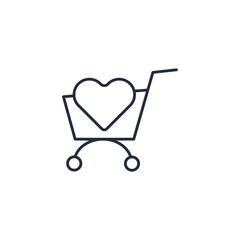 Poster - Shopping Cart icon symbol vector sign isolated on white background illustration for graphic and web design