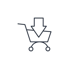 Poster - Shopping Cart icon symbol vector sign isolated on white background illustration for graphic and web design