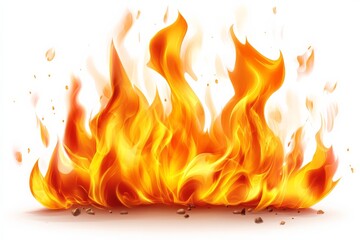 Aufkleber - Vibrant flames dancing amidst bright orange and yellow hues create an energetic display of fire