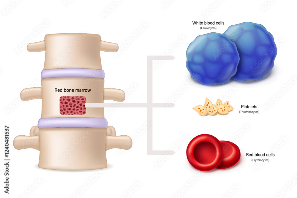 Bone marrow. The source of red blood cells, white blood cells, and ...