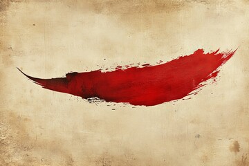 Aufkleber - Abstract red brushstroke on textured background showcases artistic expression and creativity in modern design