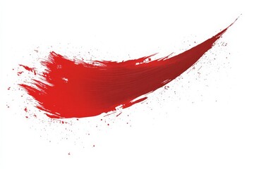 Aufkleber - Bold red brushstroke creates a striking visual impact on a white background emphasizing artistic expression in contemporary design