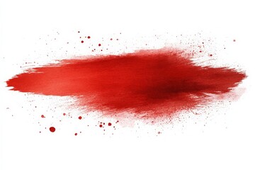 Fototapete - Bold red paint splash with dynamic texture and vibrant strokes on white background