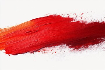 Aufkleber - Bold crimson paint stroke on a white canvas showcasing texture and color blending