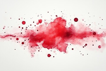 Fototapete - Vibrant red watercolor abstract art with splashes and textures on a white background