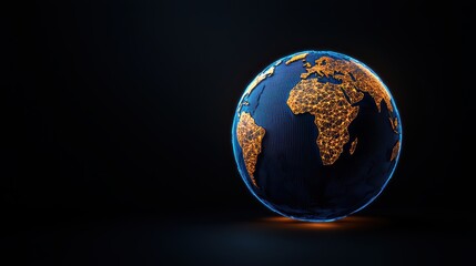 Poster - Globe with Illuminated Cities and Dark Background for Global Concepts