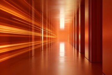 Leinwandbilder - Futuristic Cyber Protection Display Abstract Data Pathways and Padlocks with Glowing Circuits in Server Corridor - Tech Imagery for Network Security Solutions