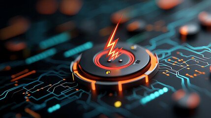 Poster - Electric storm simulation in high-tech cyber environment with dynamic visual effects and advanced graphics