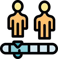 Poster - download progress bar moving towards completion with two people waiting