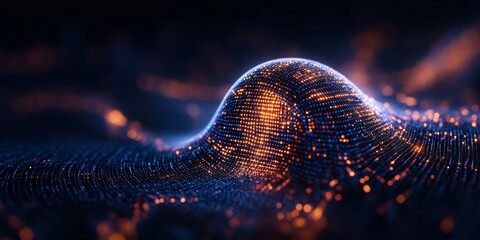 Poster - Futuristic Cybersecurity Visualization Dynamic Digital Shield with Interconnected Nodes - Tech Security Solutions for Modern Network Defense in Business and Data Protection Environments
