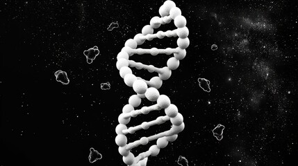 Poster - 3D Representation of DNA Structure with Cosmic Background Elements