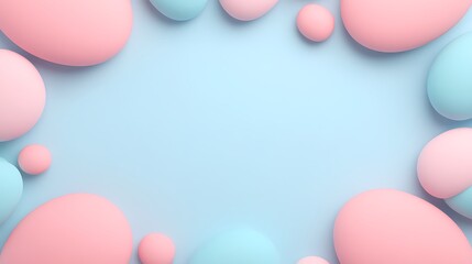 Wall Mural - Soft Colorful Pastel Background with Pink and Blue Elliptical Shapes for Creative Projects and Designs