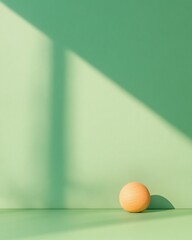 Poster - Minimalist Design Sphere Against Green Backdrop Textured Modern Decor for Contemporary Spaces - Materials and Design in Trend-Forward Interior Styling