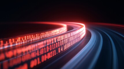 Poster - Futuristic Financial Dashboard Sleek Data Streams with LED Vibrance on Digital Pathway - Cutting-Edge Analytics in Fintech and AI Financial Services
