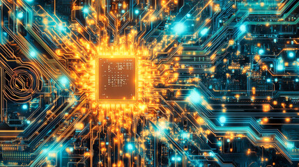 Poster - Generic information technology, computer architecture or artificial intelligence abstract concept composition
