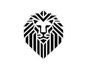 lion logo design vector template. lion head logo icon vector illustration. black and white lion head