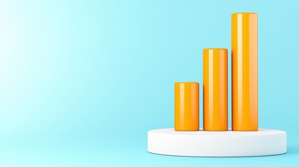 Poster - Rising Bar Graph on Simple Background for Business Analysis