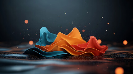 Poster - Dynamic electric patterns rippling across a glow digital art showcase abstract environment artistic viewpoint energy concept